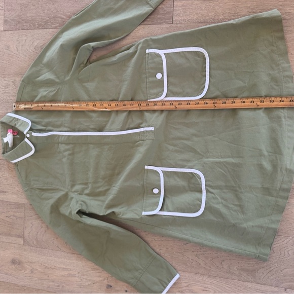 Pomander Place Olive Green Dress with White Trim - Picture 2 of 5